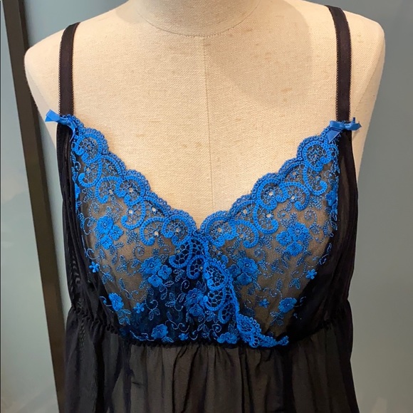 Cacique Black/Blue Cami Size 18/20 - Picture 2 of 6